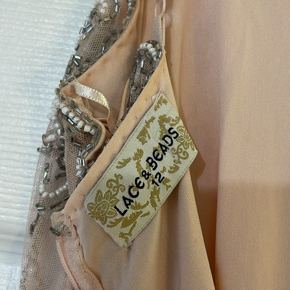 Lace and Beads Keeva Nude Maxi Dress - Picture 5 of 9